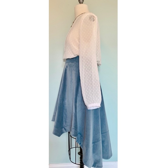 Tish Cox “Elizabeth” Hi-Lo Corduroy Skirt Small - Picture 3 of 8